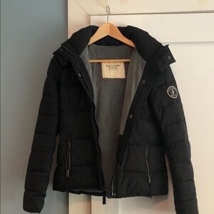 Abercrombie & Fitch Men's Black Puffer Coat